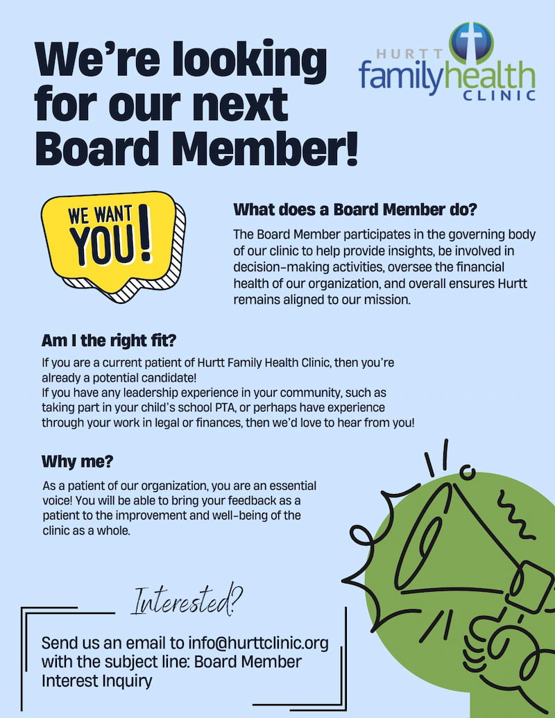 Looking for our next Board Member